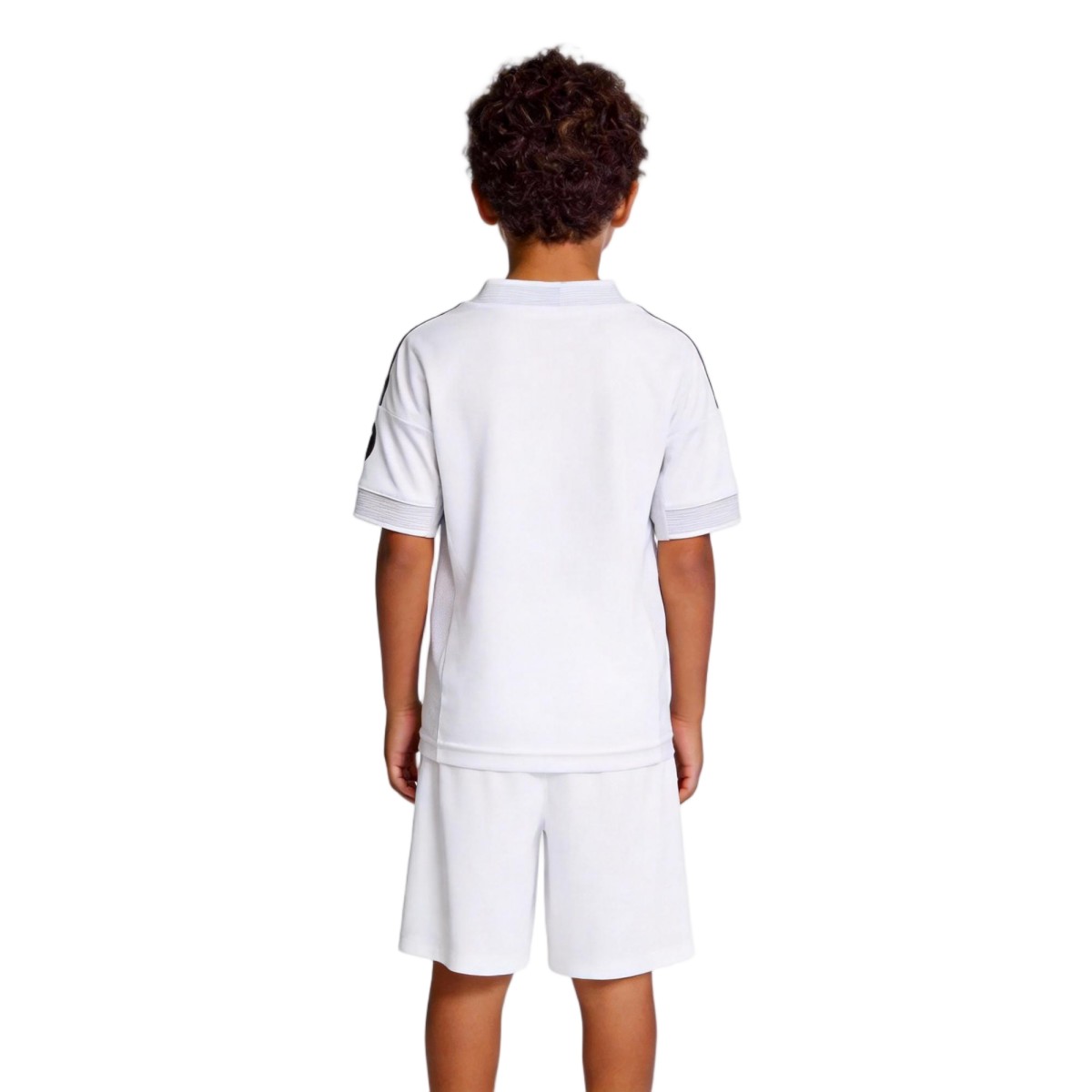 Kids Real Madrid Home Jersey Kit 2025/26 (back view)