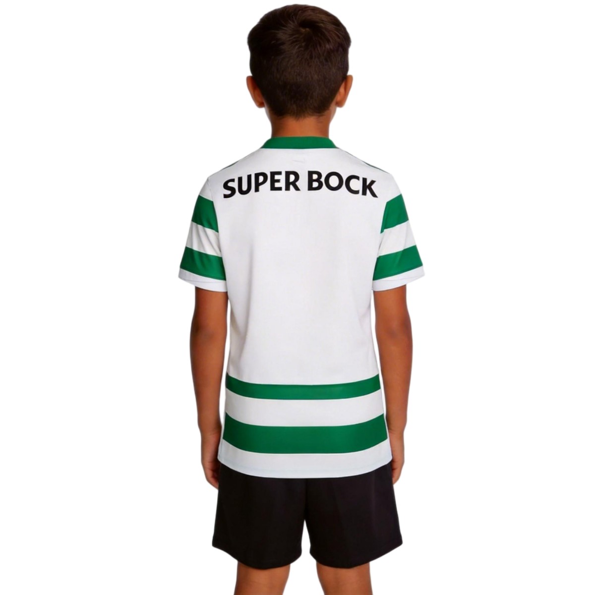 Kids Sporting CP Home Jersey Kit 2025/26 (back view)