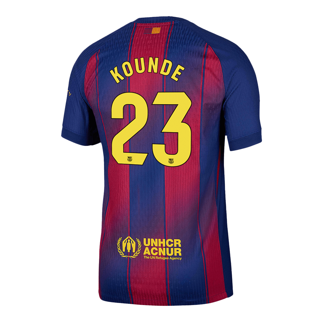 KOUNDE #23 Barcelona Home Match Jersey Player Version 2025/26 (back view)