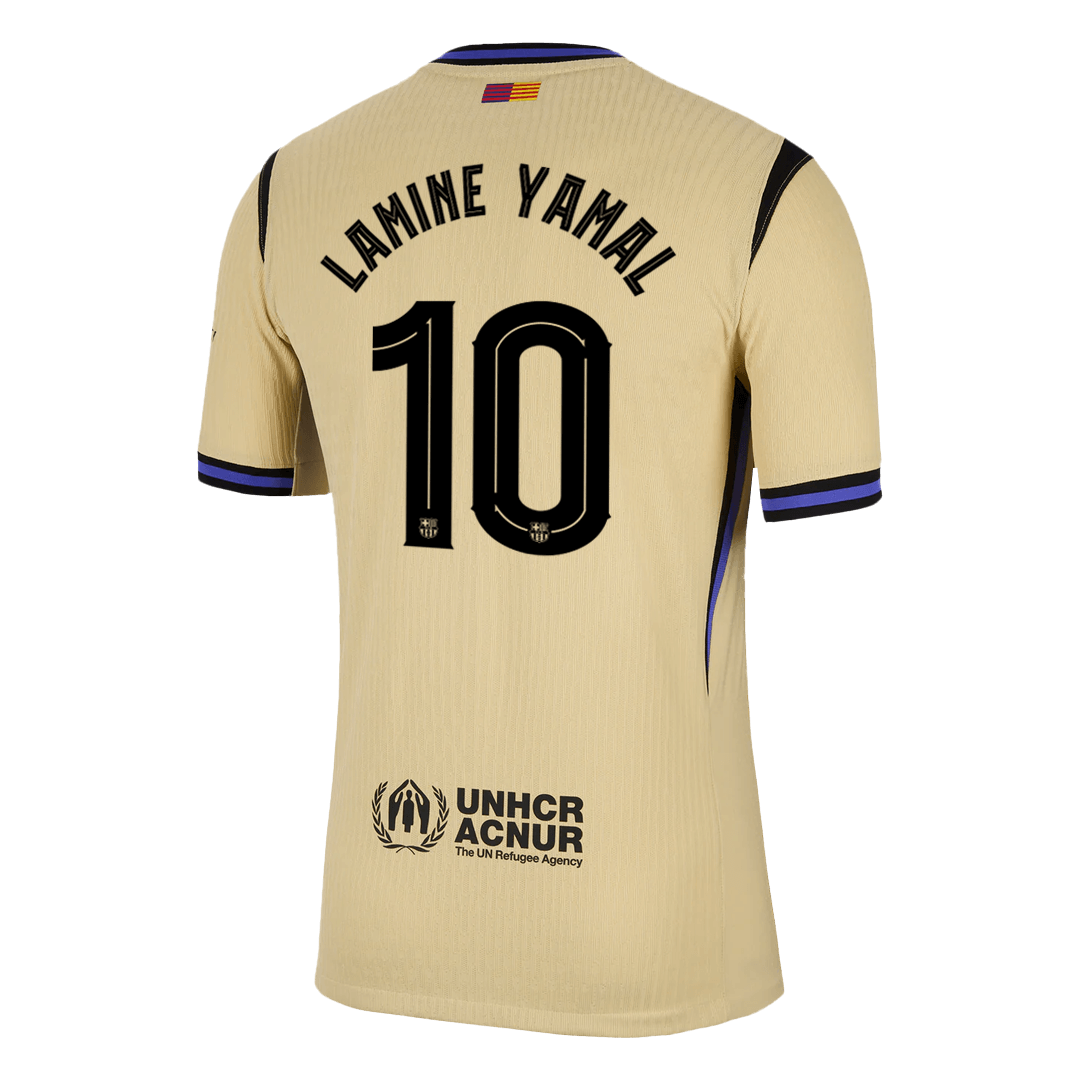 LAMINE YAMAL #10 Barcelona Away Match Jersey Player Version 2025/26 - UCL (back view)