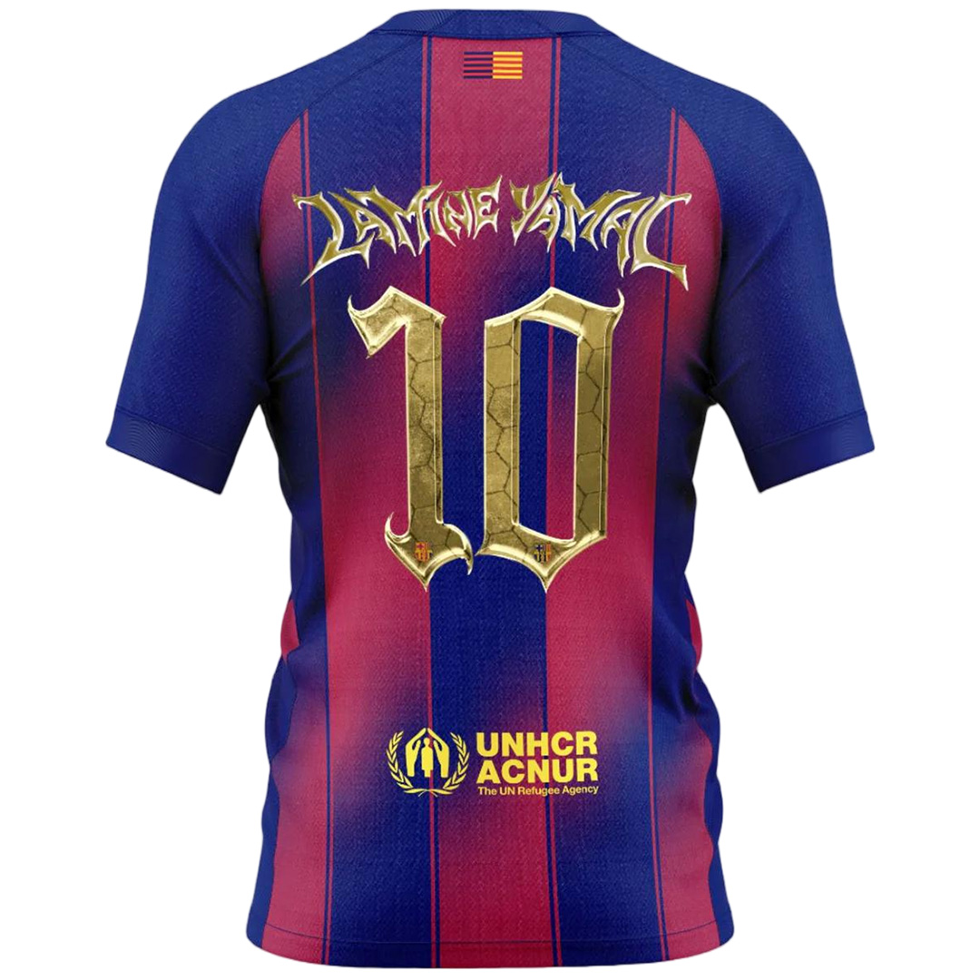 LAMINE YAMAL #10 Barcelona Home Jersey 2025/26 - Kopa Trophy Edition (back view)
