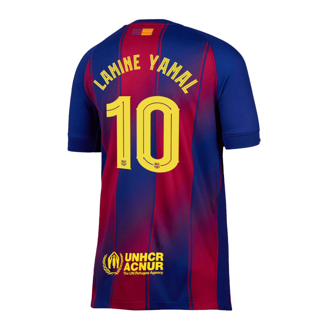 LAMINE YAMAL #10 Barcelona Home Jersey 2025/26 - UCL (back view)