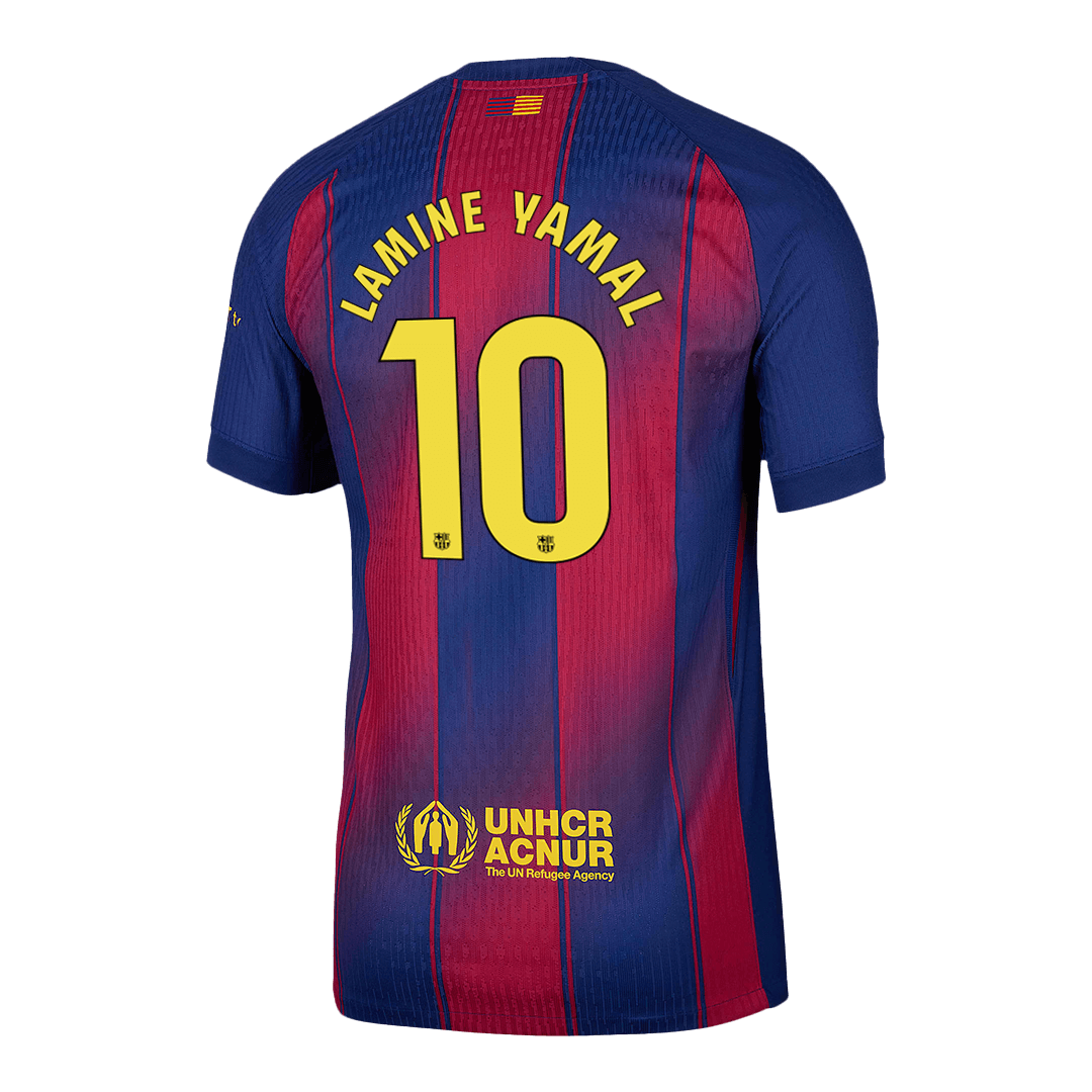 LAMINE YAMAL #10 Barcelona Home Match Jersey Player Version 2025/26 (back view)