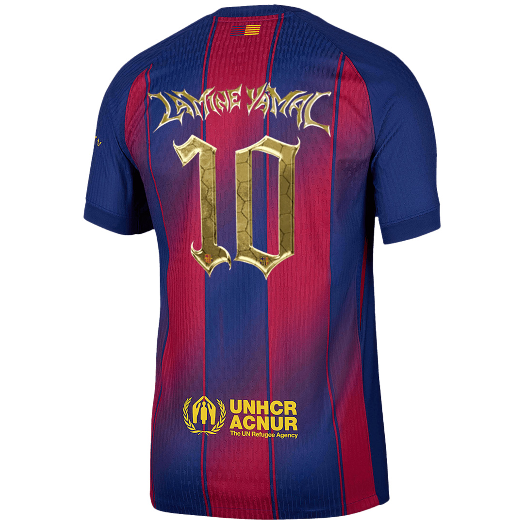 LAMINE YAMAL #10 Barcelona Home Match Jersey Player Version 2025/26 - Kopa Trophy Edition (back view)