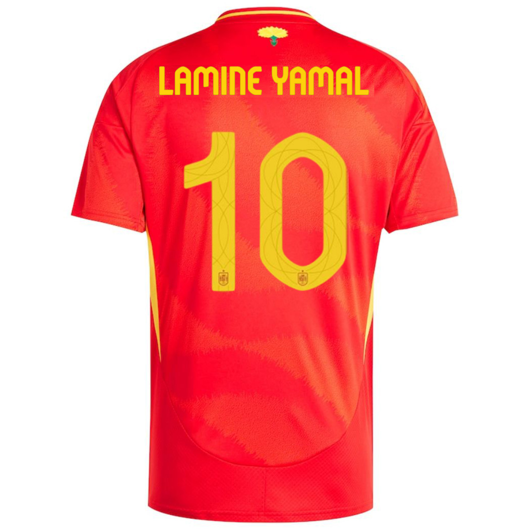 LAMINE YAMAL #10 Spain Home Jersey Euro 2024 (back view)