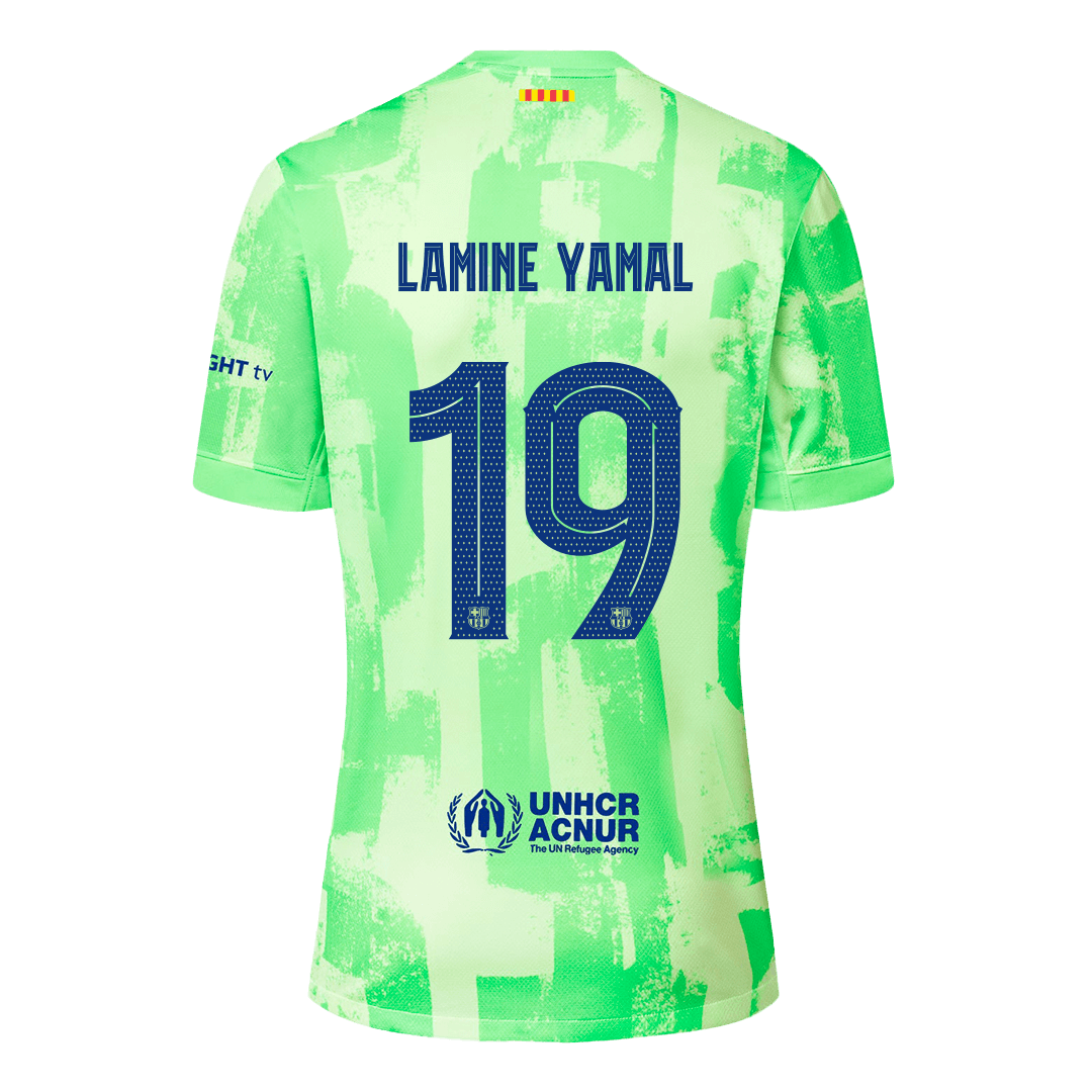 LAMINE YAMAL #19 Barcelona Spotify Logo Without Text Third Jersey - UCL Font 2024/25