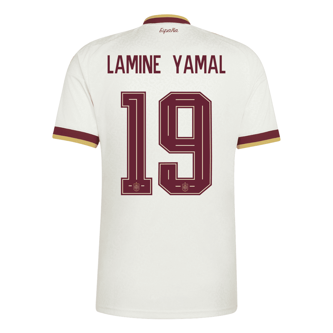 LAMINE YAMAL #19 Spain Away 2 Star Jersey World Cup 2026 (back view)