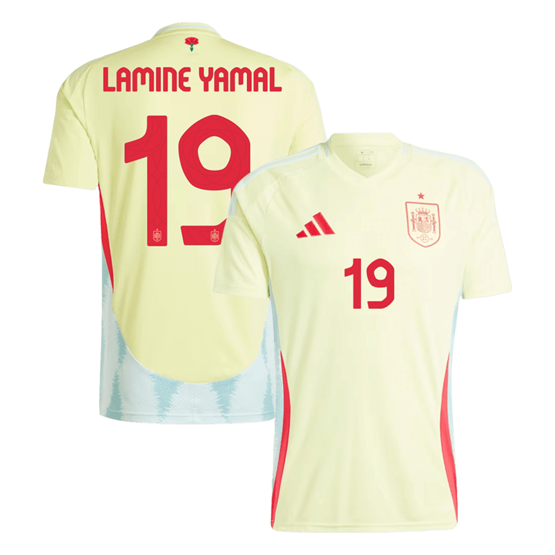 LAMINE YAMAL #19 Spain Away Jersey Euro 2024 (back view)