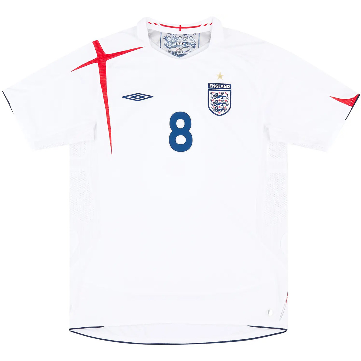 Lampard #8 Retro England Home Jersey World Cup 2006 (back view)