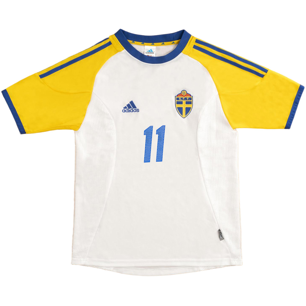 LARSSON #11 Retro Sweden Away Jersey World Cup 2002 (back view)