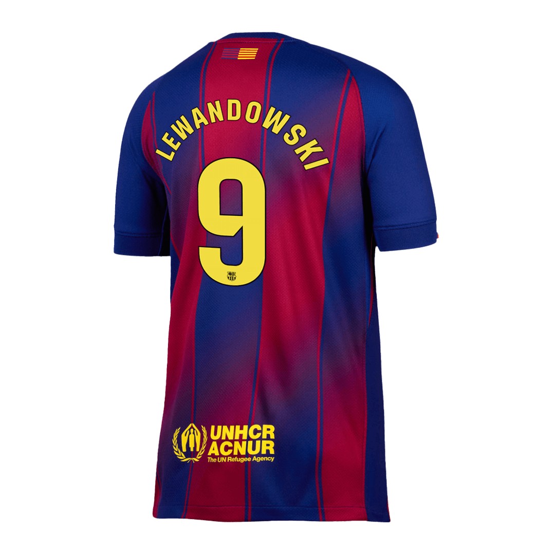 LEWANDOWSKI #9 Barcelona Home Jersey 2025/26 (back view)