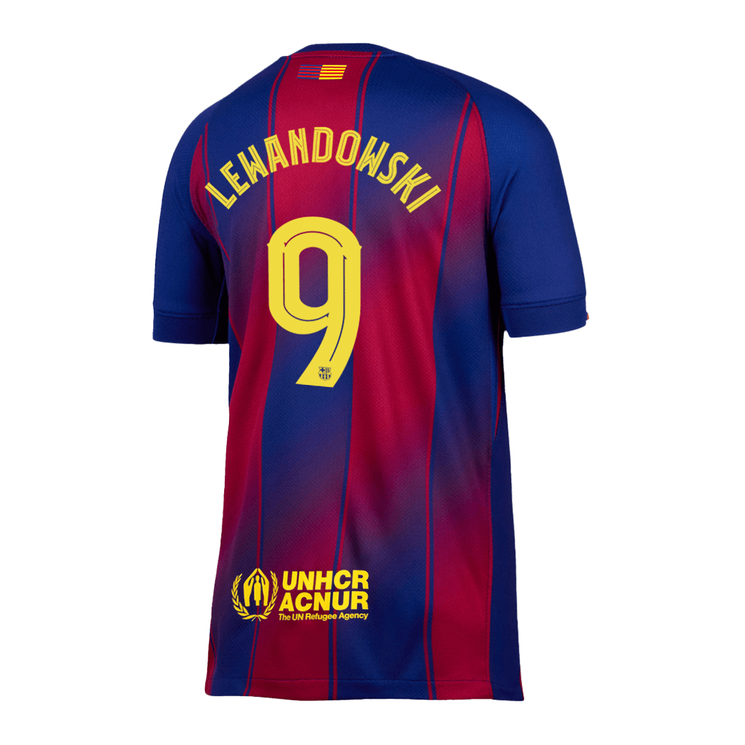LEWANDOWSKI #9 Barcelona Home Jersey 2025/26 - UCL (back view)
