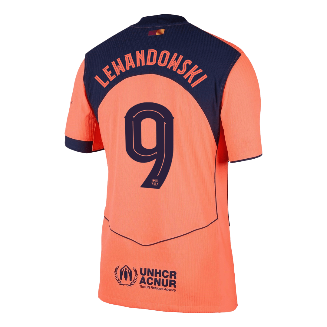 LEWANDOWSKI #9 Barcelona Third Match Jersey Player Version 2025/26 - UCL (back view)