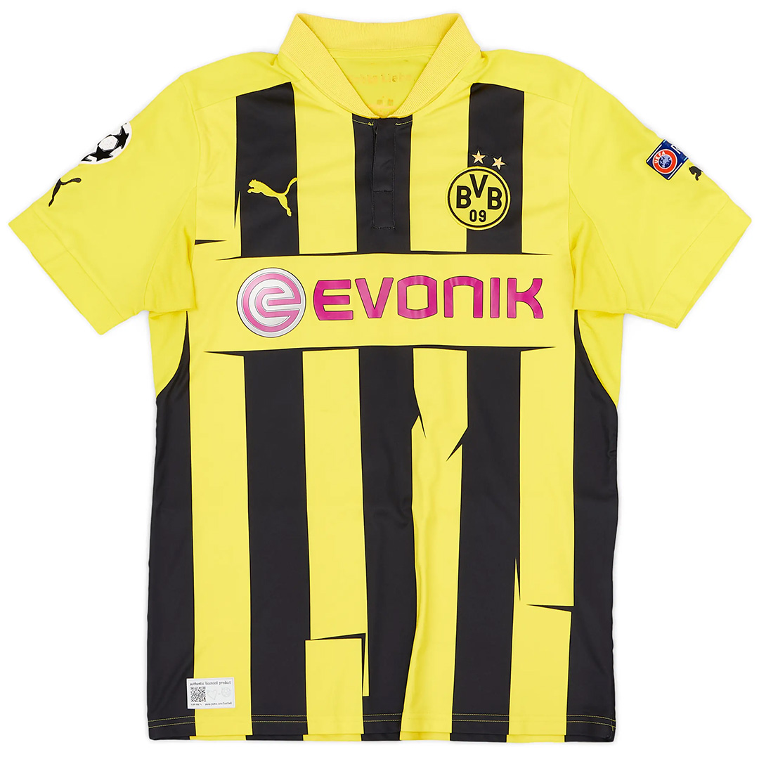 Lewandowski #9 Retro Borussia Dortmund UCL Home Jersey 2012/13 (back view)