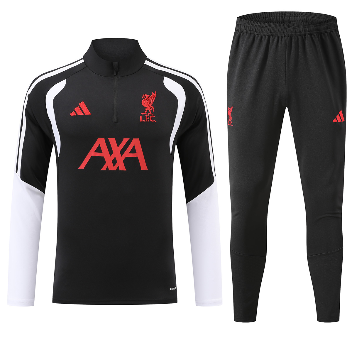Liverpool 1/4 Zipper Sweat Kit(Top+Pants) Black 2026/27