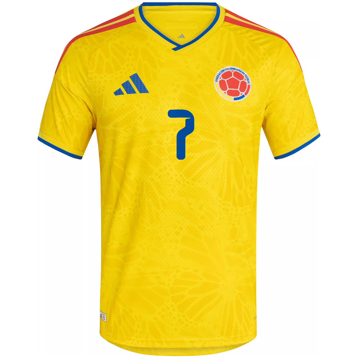 Luis Díaz #7 Colombia Home Match Jersey Player Version World Cup 2026 (back view)