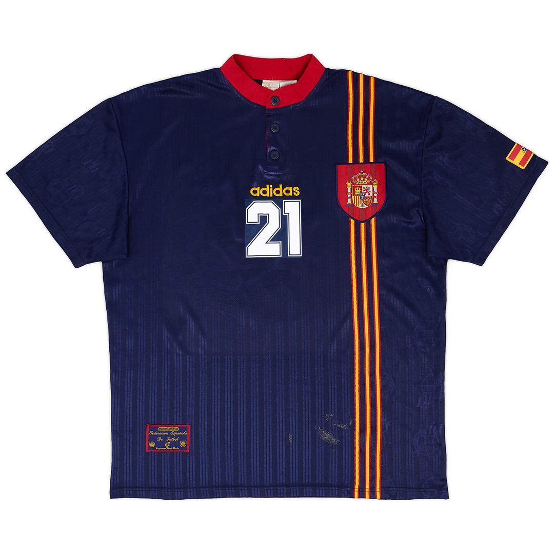 LUIS ENRIQUE #21 Retro Spain Away Jersey 1996 (back view)