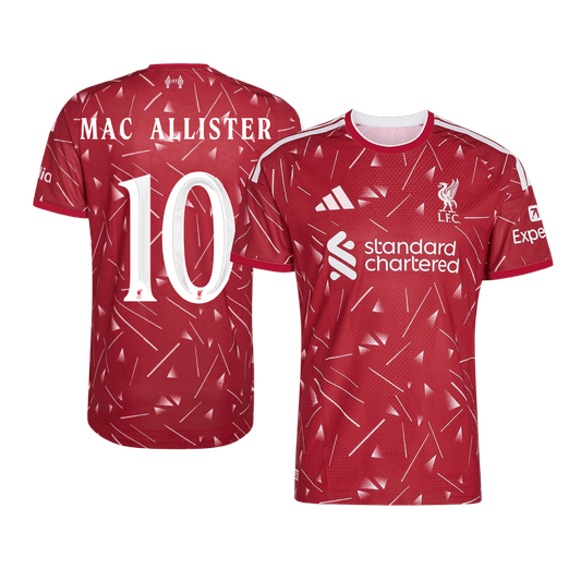 MAC ALLISTER #10 Liverpool Home Match Jersey Player Version 2026/27 - UCL Font (alternate view)