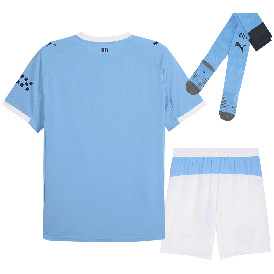 Manchester City Home Jersey Full Kit 2025/26 (back view)
