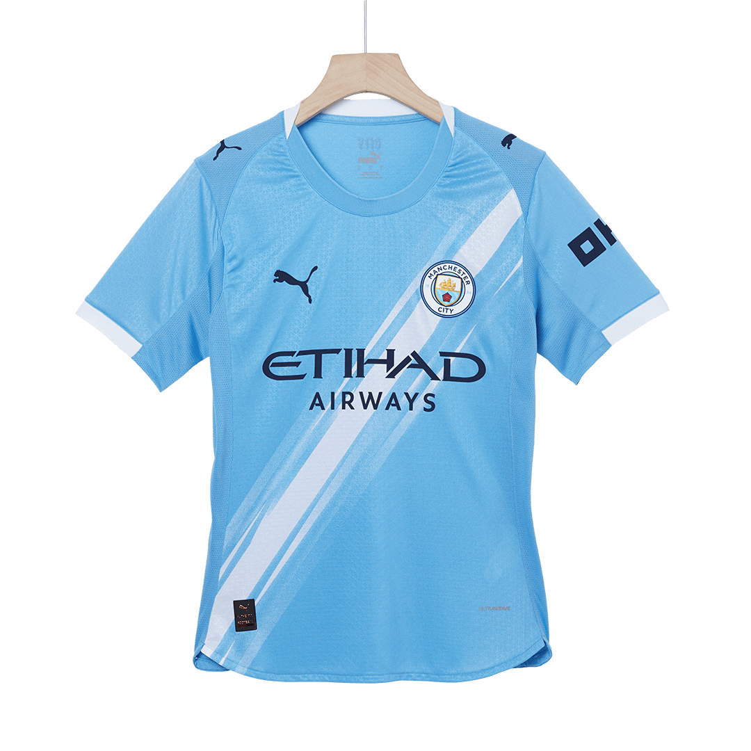 Manchester City Home Match Jersey Player Version 2025/26 (back view)
