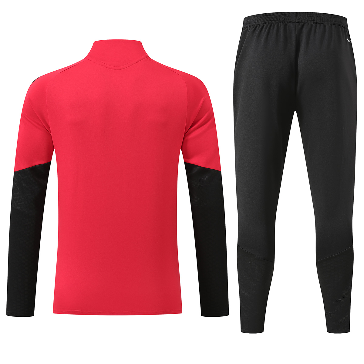 Kids Manchester United 1/4 Zipper Sweat Kit(Top+Pants) Red 2026/27 (back view)