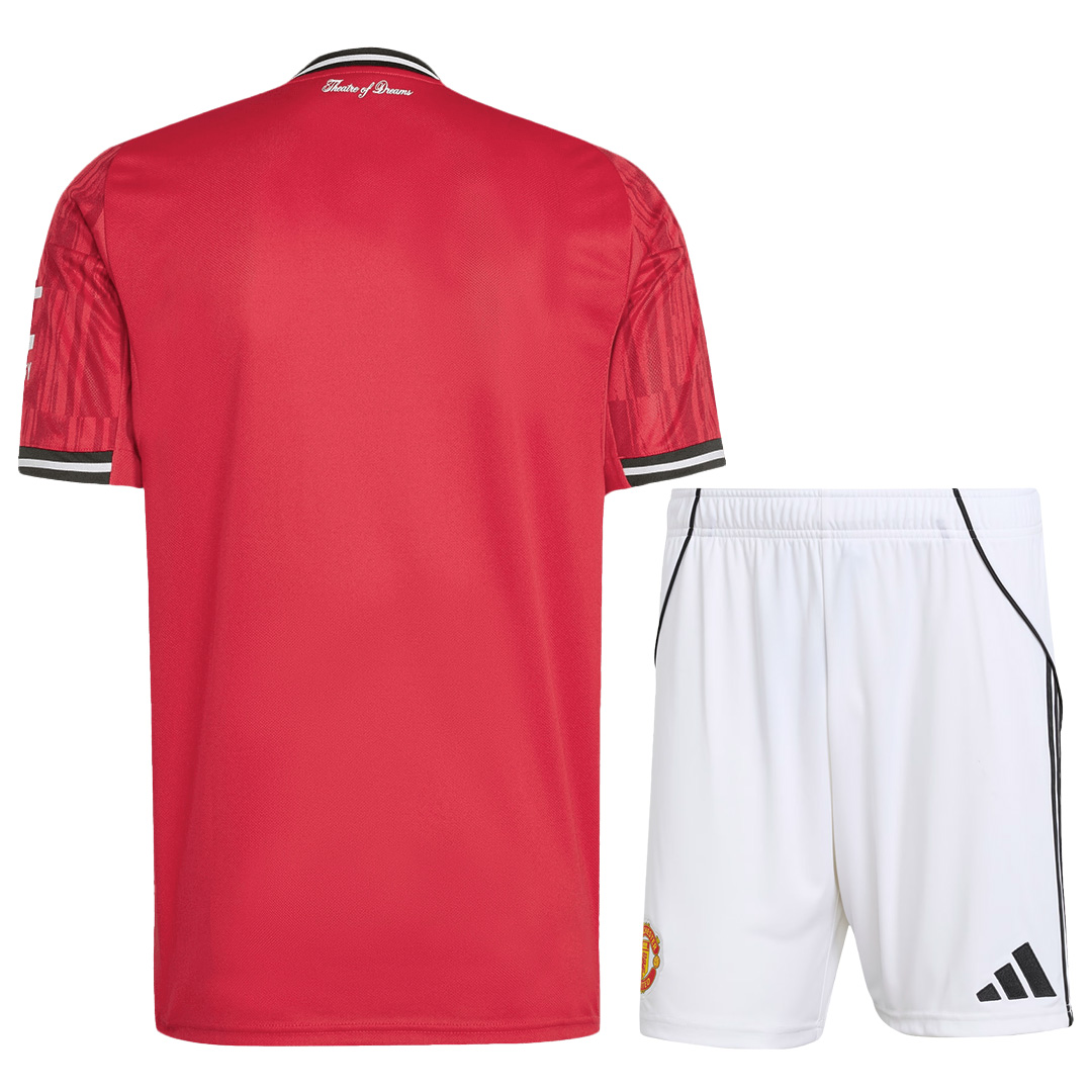 Manchester United Home Jersey Kit 2025/26 (back view)