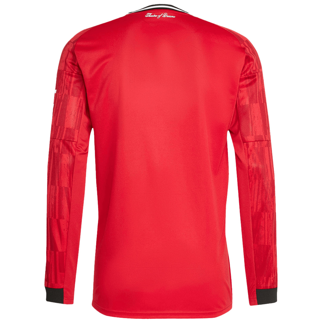 Manchester United Home Long Sleeve Jersey 2025/26 (back view)