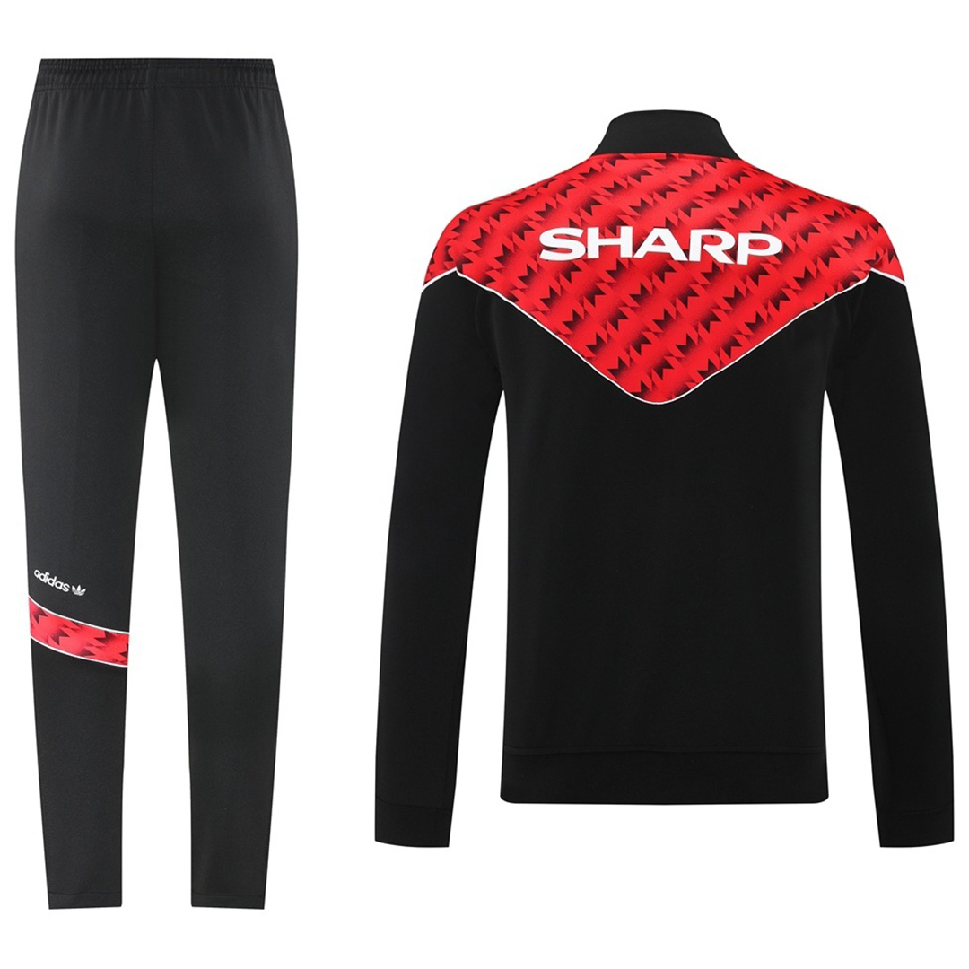 Manchester United Training Tracksuit Kit (Jacket+Pants) 05 Red & Black 2025/26 (back view)