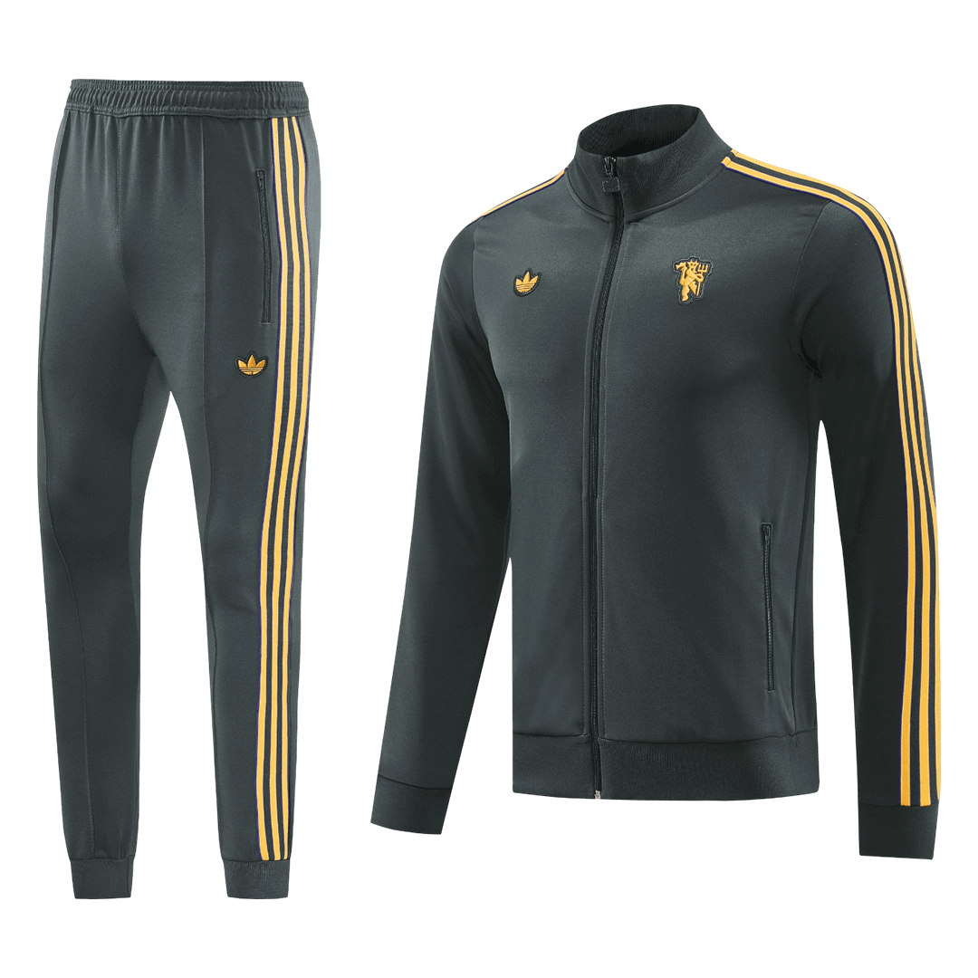 Manchester United Training Tracksuit Kit(Jacket+Pants) Black 2025/26 (back view)