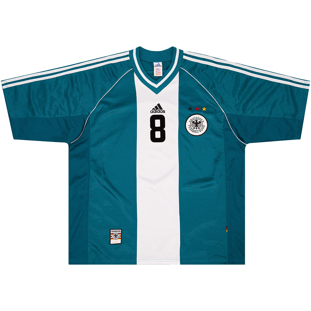 MATTHÄUS #8 Germany Away Retro Jersey World Cup 1998 (back view)
