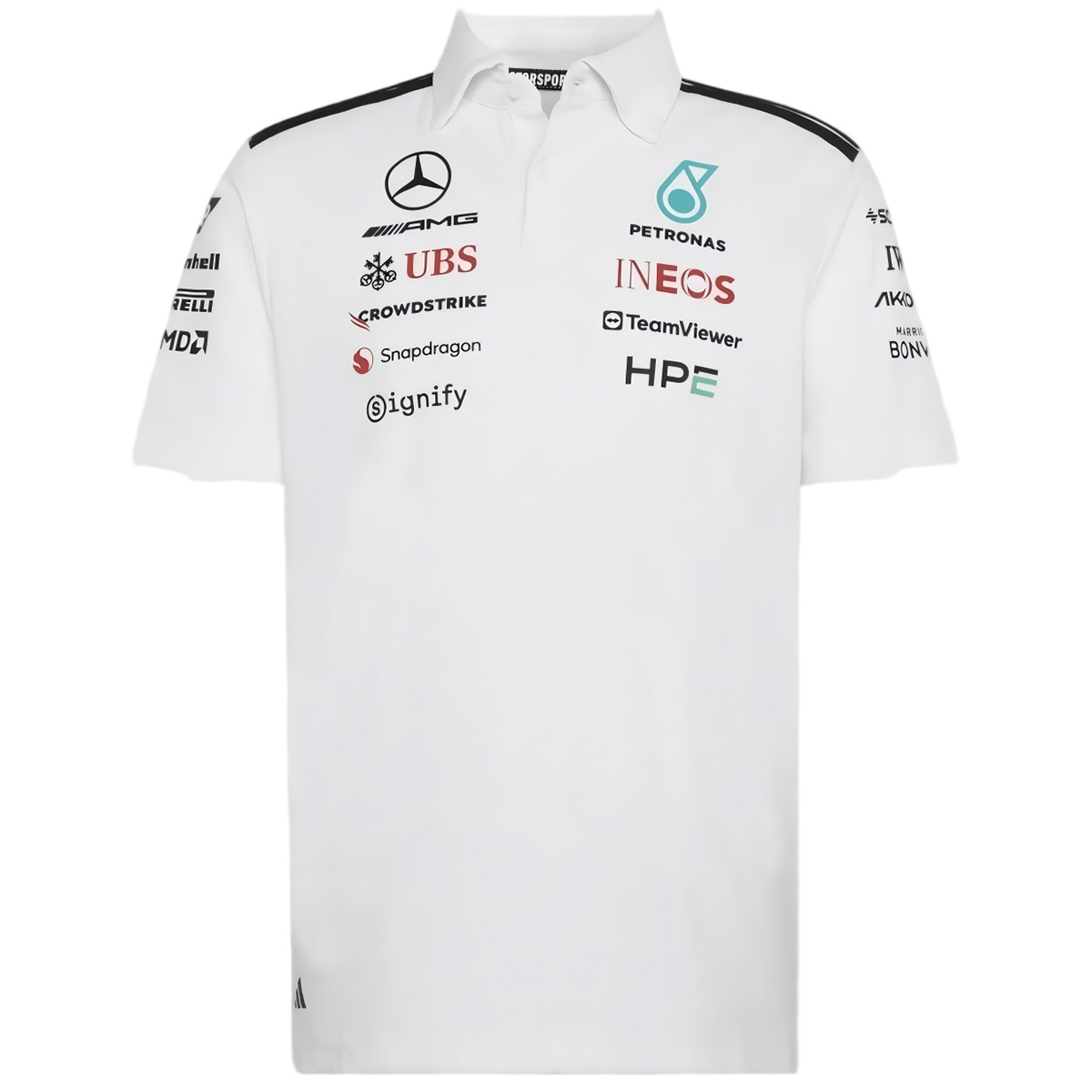Mercedes AMG Petronas White F1 Team Polo 2026 (back view)