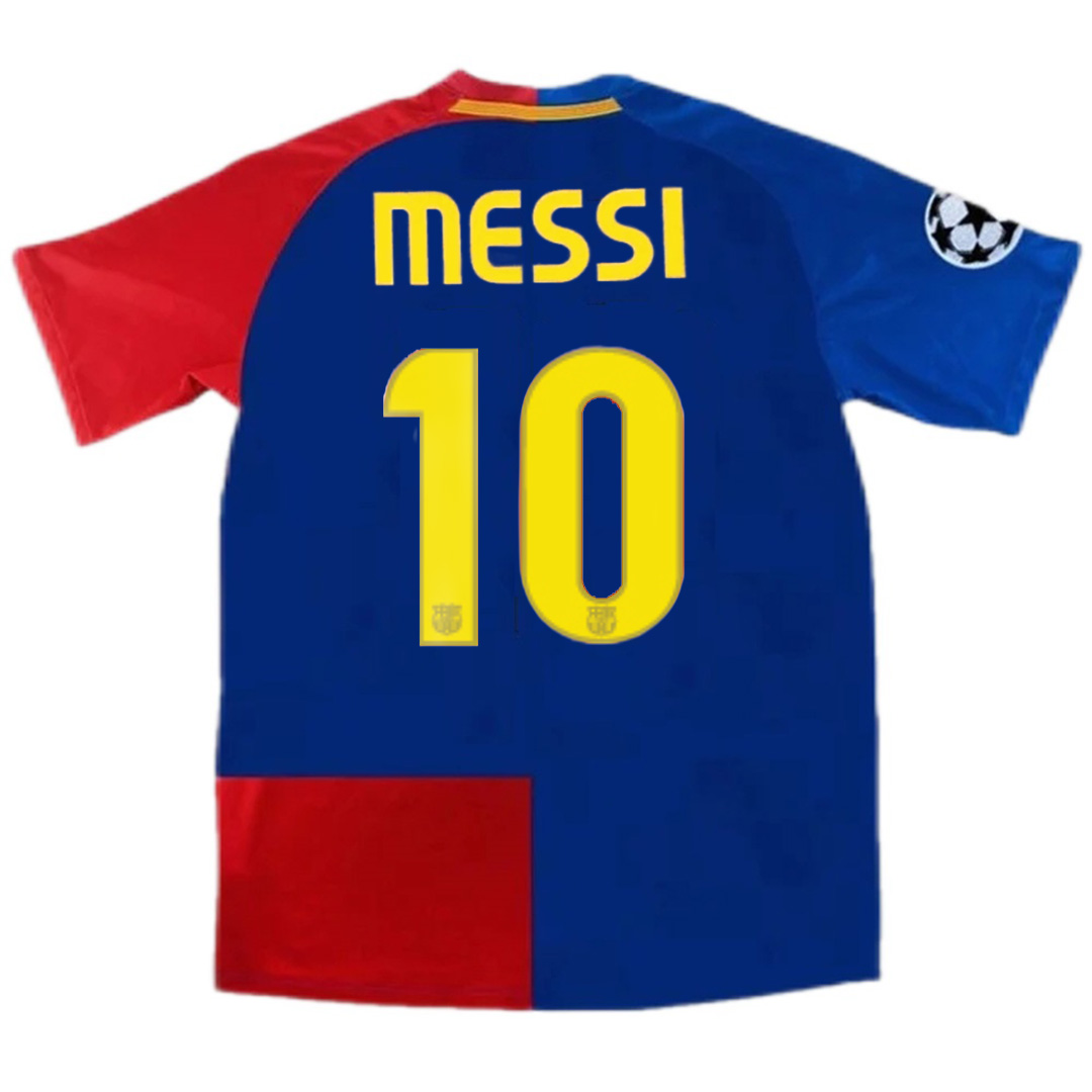 Messi #10 Retro Barcelona UCL Final Home Jersey 2008/09 (back view)