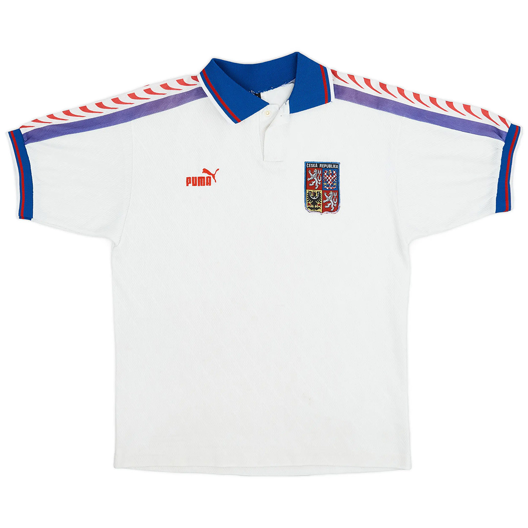 Nedved #4 Retro Czech Republic Away Jersey 1996 (back view)