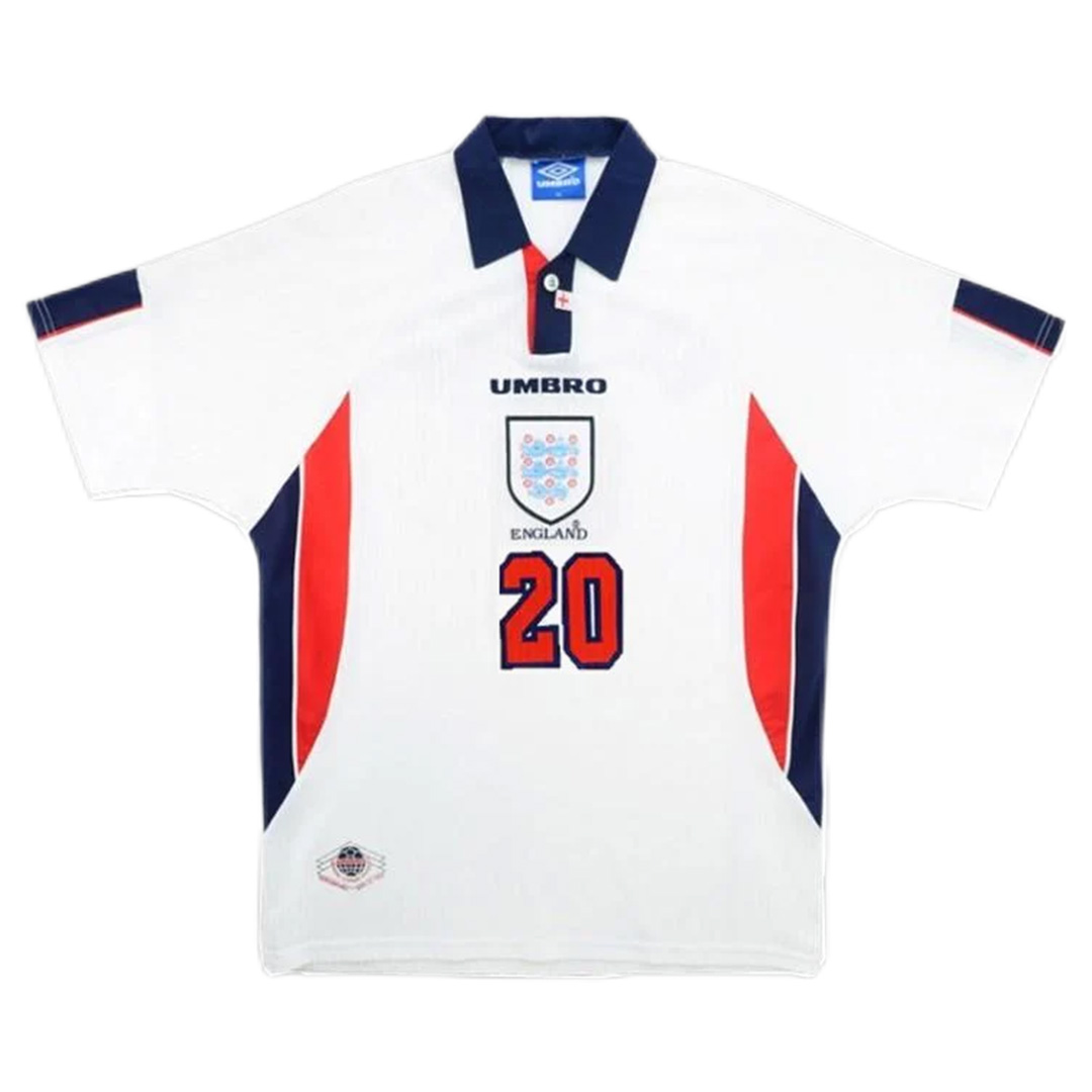 Owen #20 Retro England Home Jersey World Cup 1998 (back view)