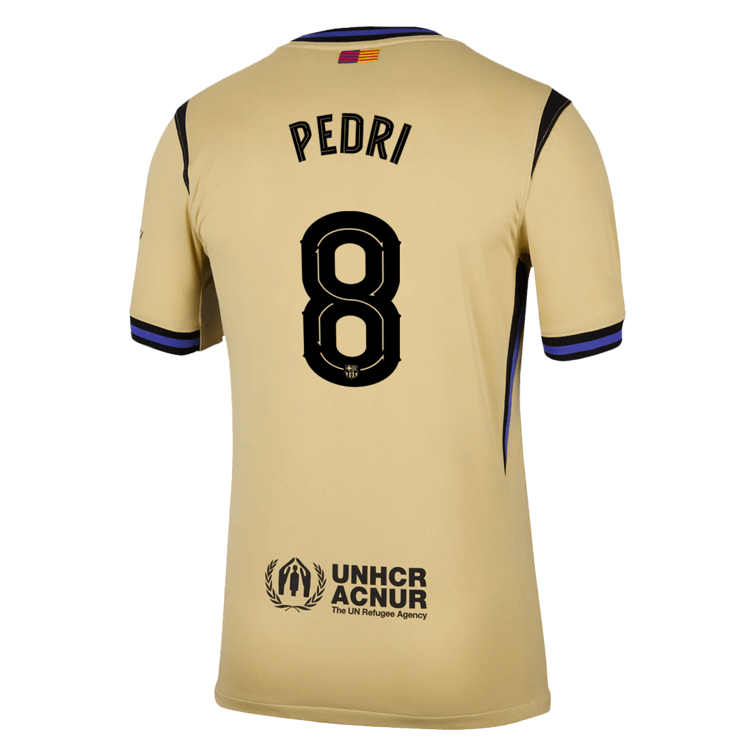 PEDRI #8 Barcelona Away Jersey 2025/26 - UCL (back view)