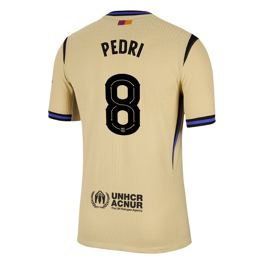 PEDRI #8 Barcelona Away Match Jersey Player Version 2025/26 - UCL (back view)