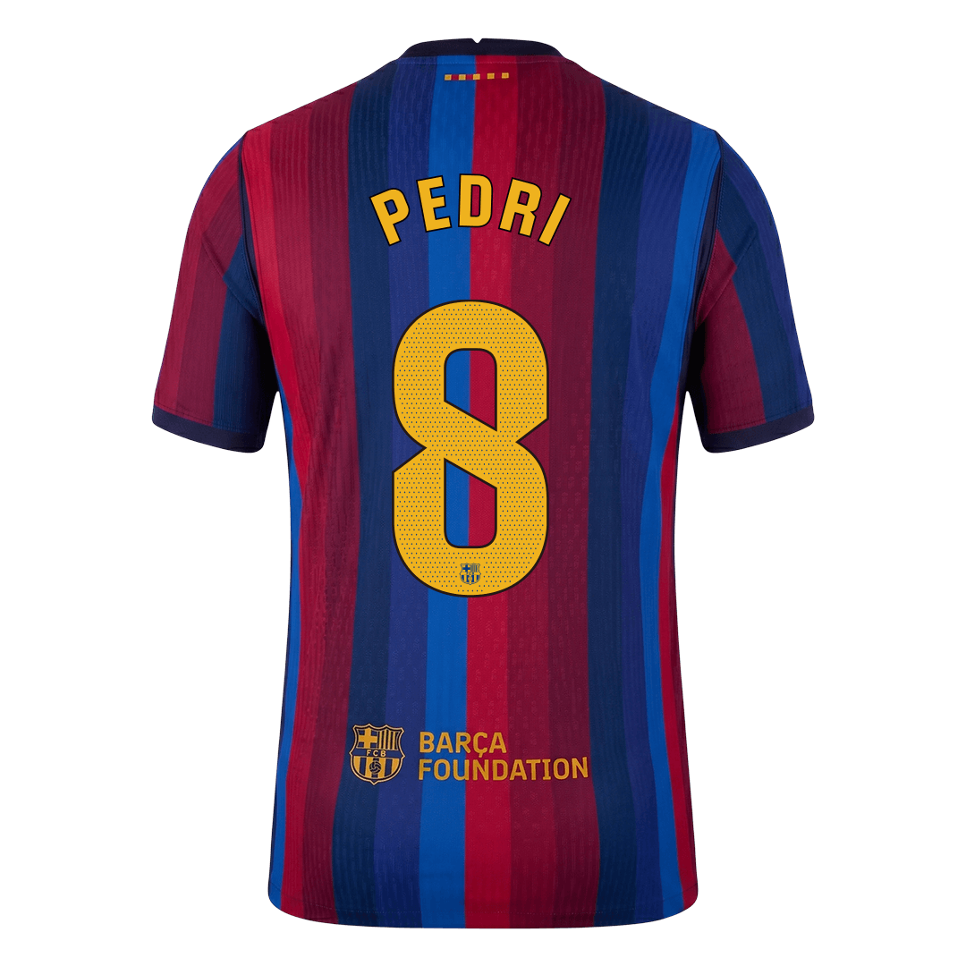 PEDRI #8 Barcelona Home Match Jersey Player Version 2026/27 (back view)