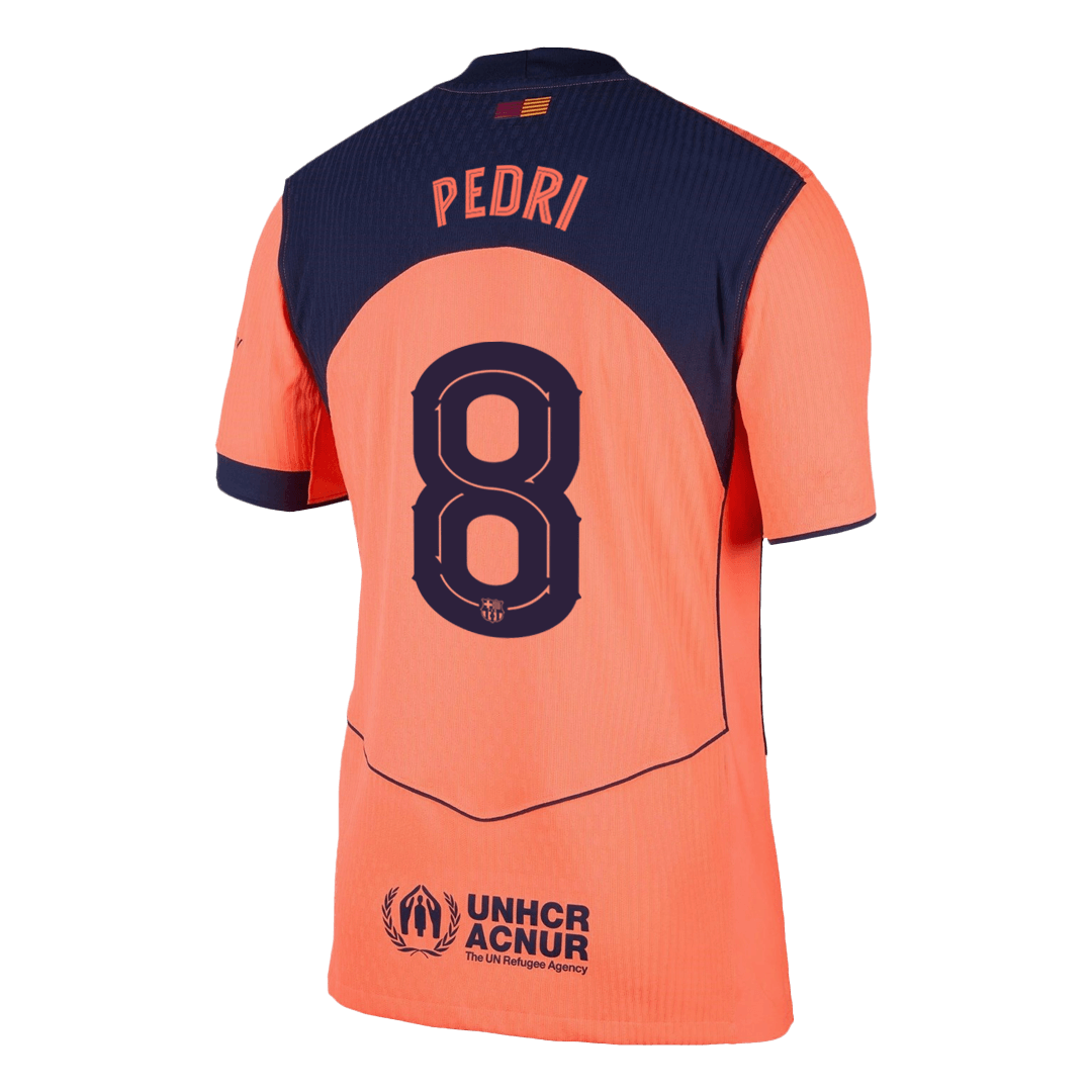 PEDRI #8 Barcelona Third Match Jersey Player Version 2025/26 - UCL (back view)