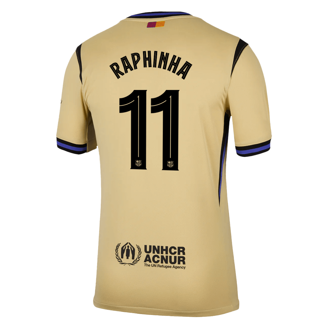 RAPHINHA #11 Barcelona Away Jersey 2025/26 - UCL (back view)