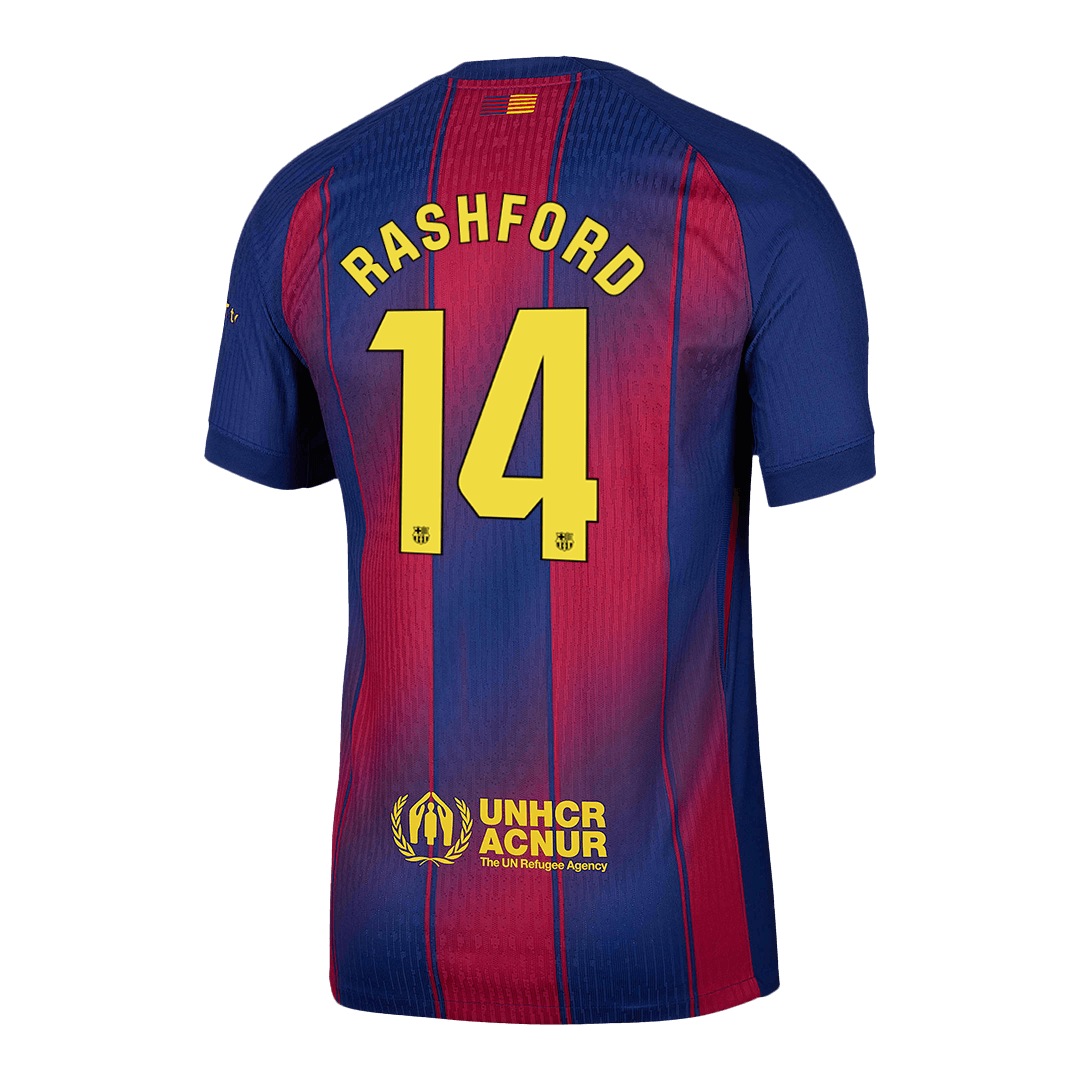 RASHFORD #14 Barcelona Home Match Jersey Player Version 2025/26 (back view)