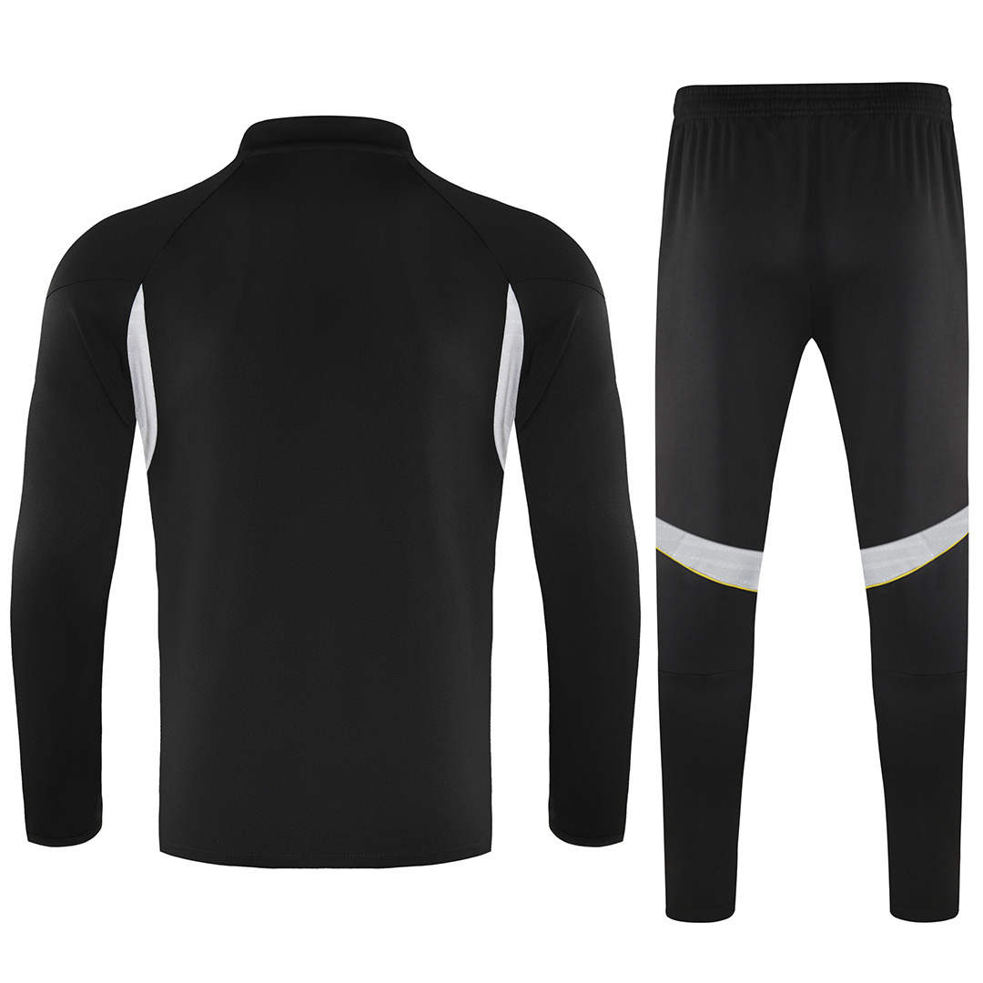 Real Madrid 1/4 Zipper Sweat Kit(Top+Pants) Black 2025/26 (back view)
