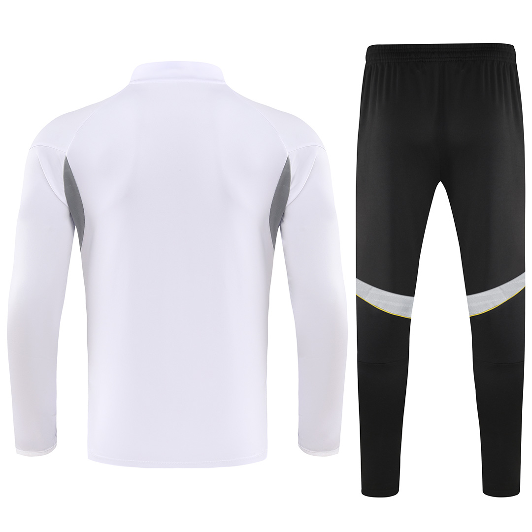 Real Madrid 1/4 Zipper Sweat Kit(Top+Pants) White 2025/26 (back view)