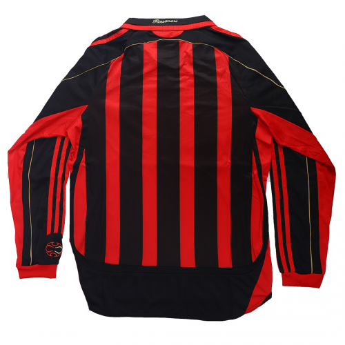 Retro AC Milan Home Long Sleeve Jersey 2006/07 (back view)