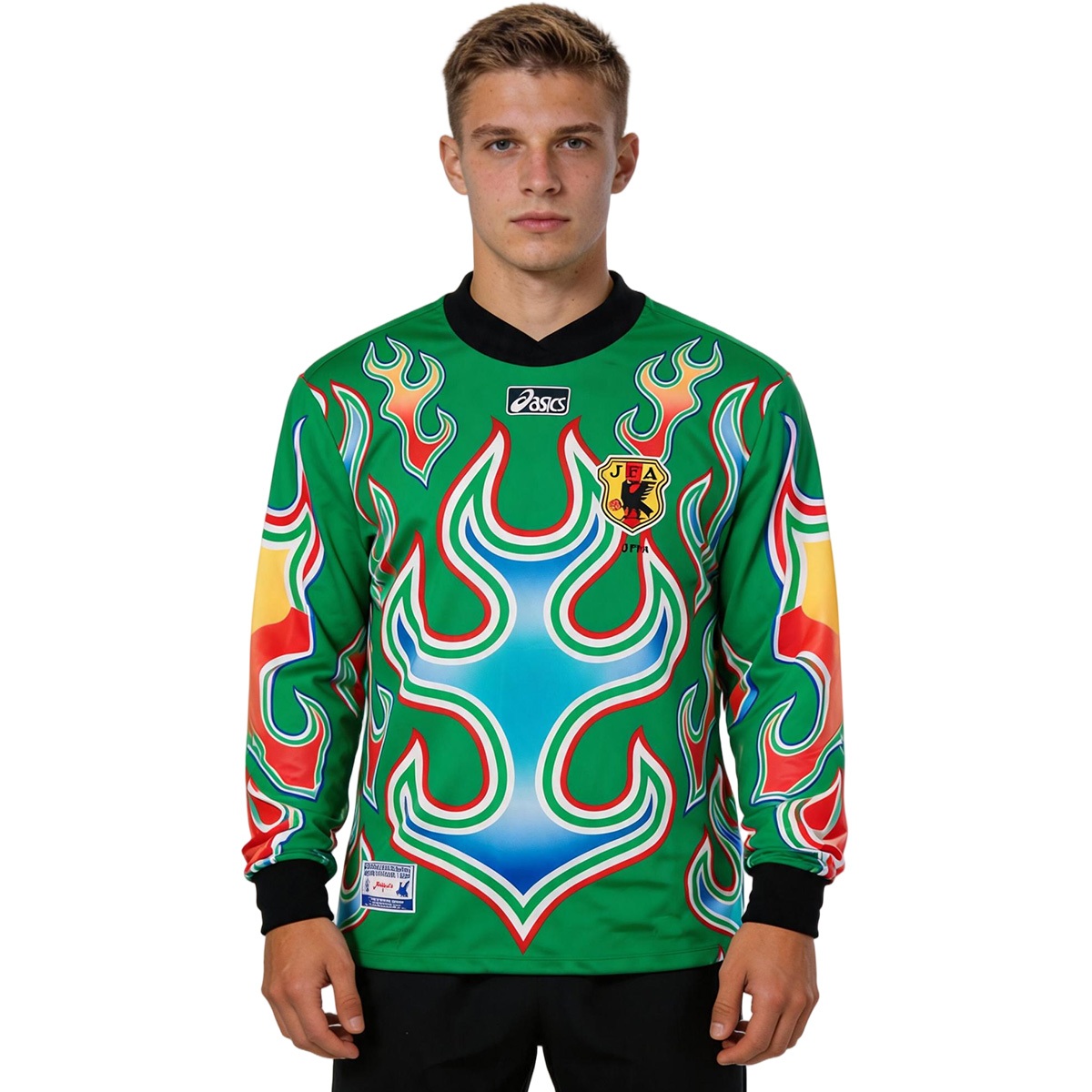 Retro Japan Goalkeeper Long Sleeve Jersey Green World Cup 1998