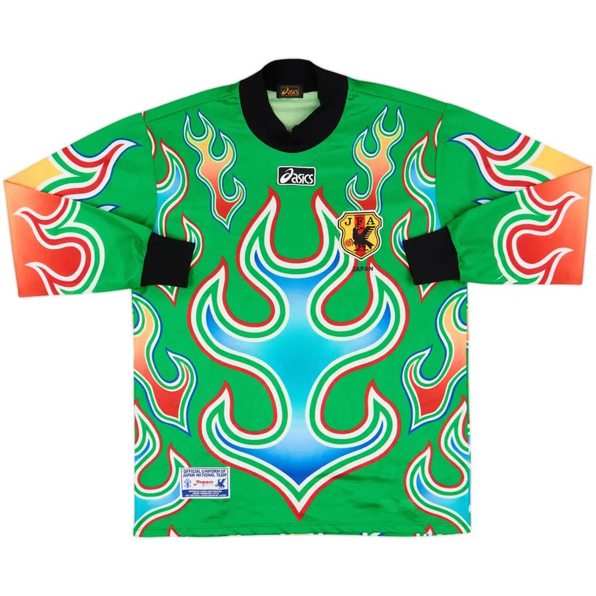 Retro Japan Goalkeeper Long Sleeve Jersey Green World Cup 1998 (back view)
