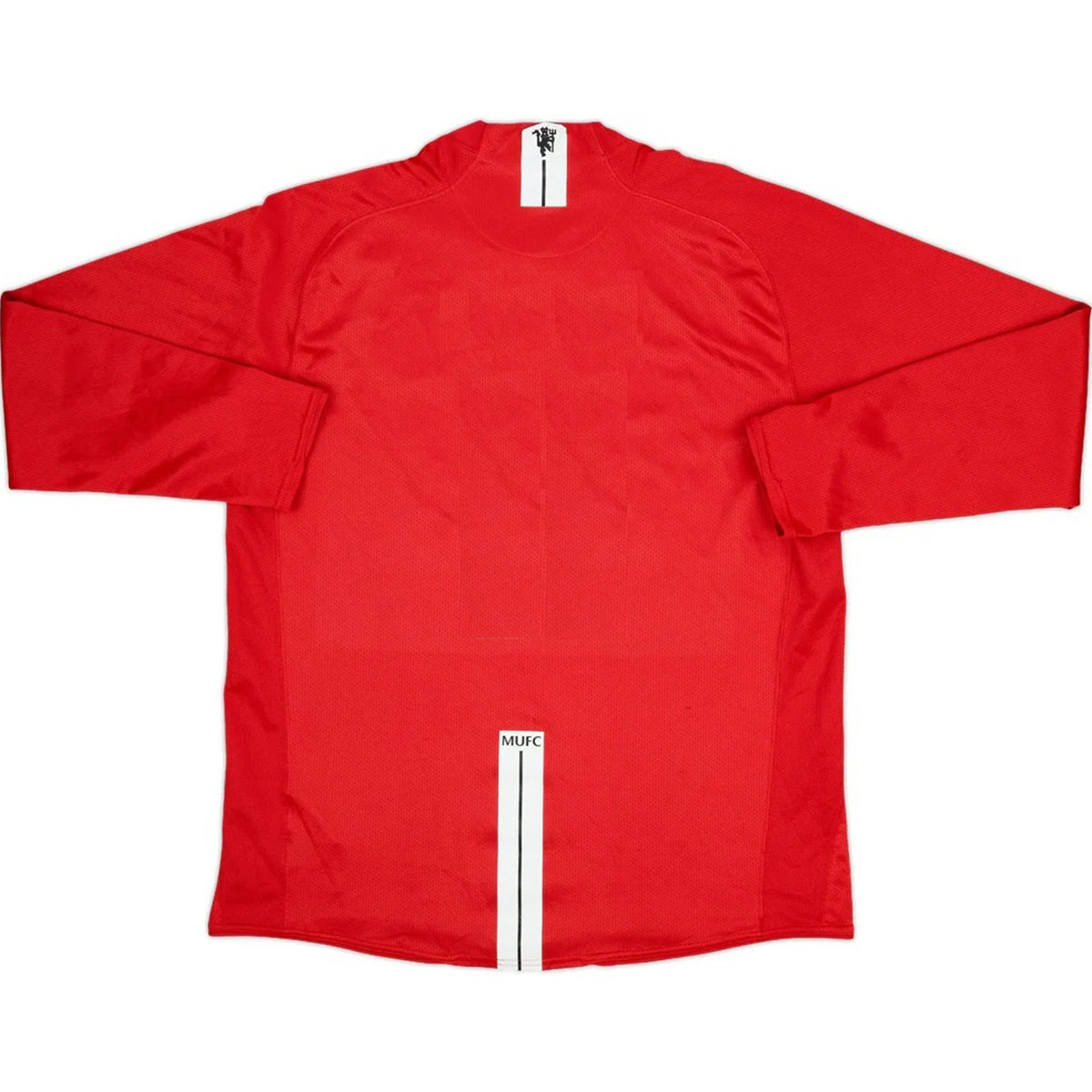 Retro Manchester United Home Long Sleeve Jersey 2007/08 (back view)