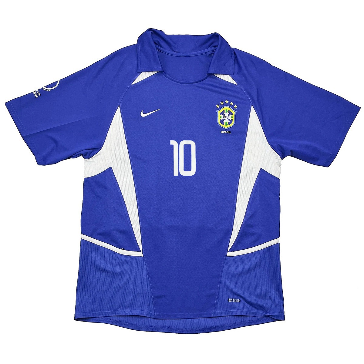 Rivaldo #10 Retro Brazil Away Jersey World Cup 2002 (back view)