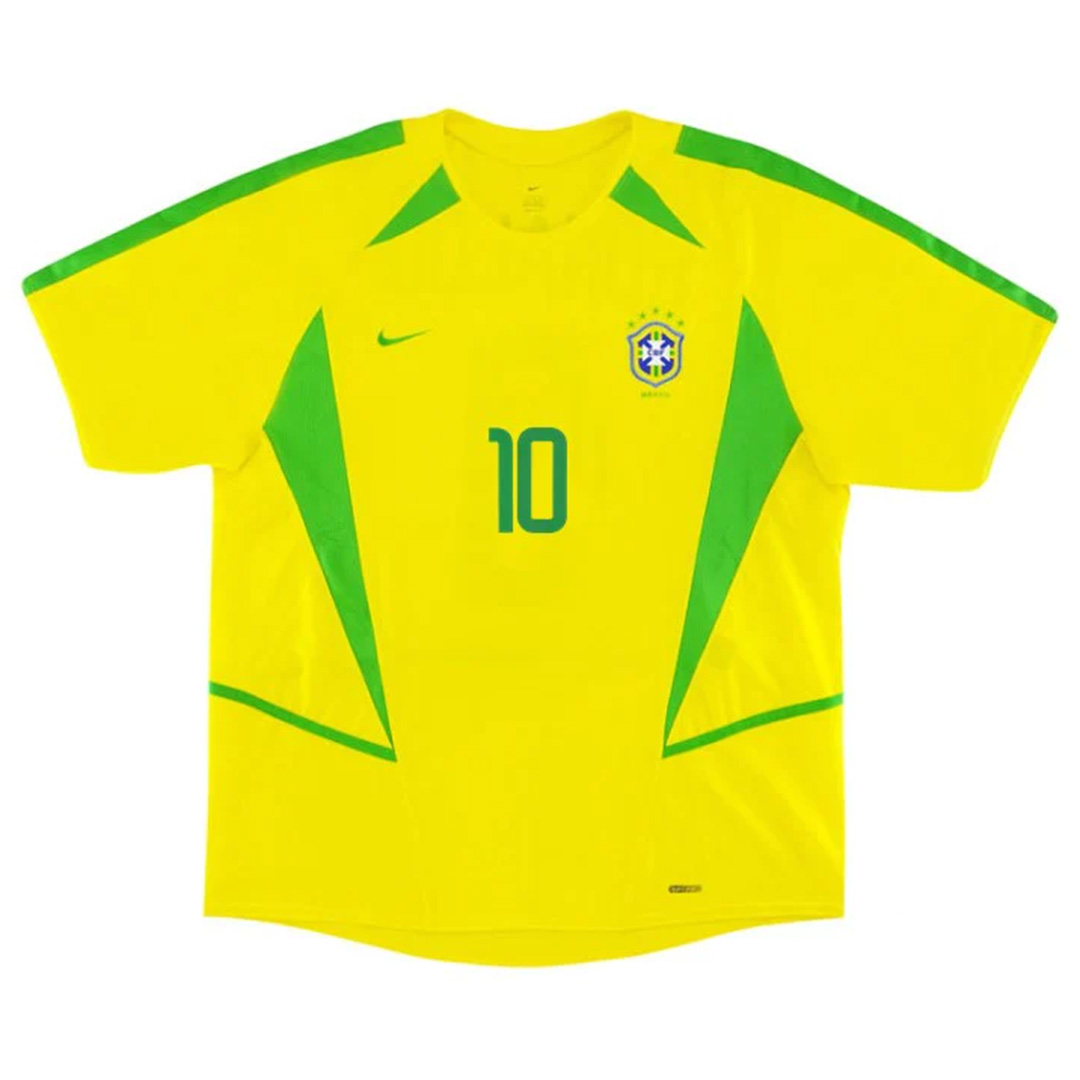RIVALDO #10 Retro Brazil Home Jersey World Cup 2002 (back view)