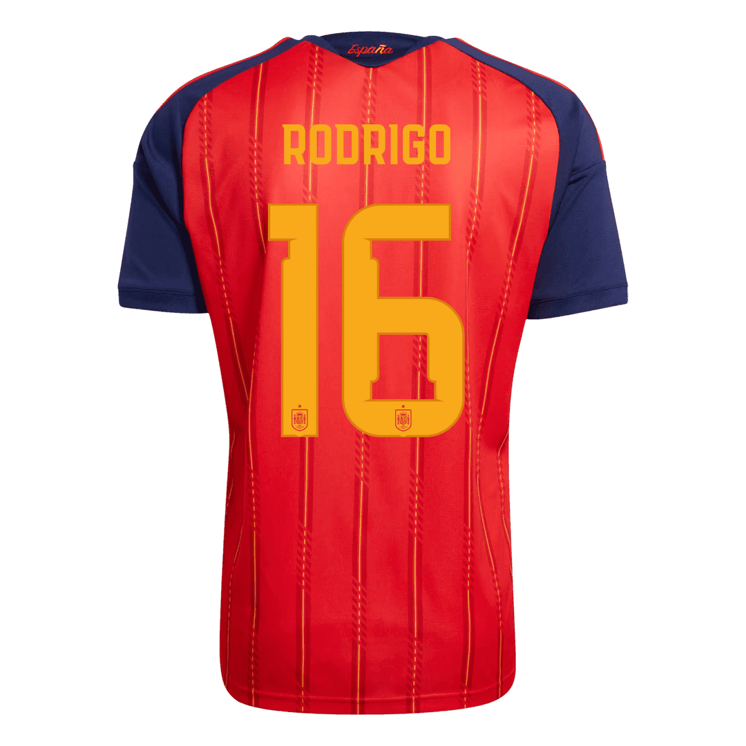 RODRIGO #16 Spain Home Winners 2 Star Jersey 2026 (back view)