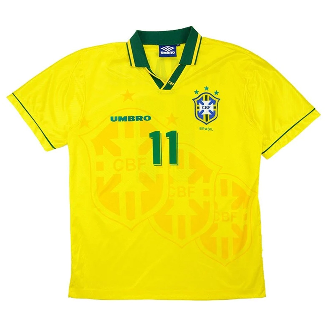 ROMÁRIO #11 Retro Brazil Home Jersey World Cup 1994 (back view)